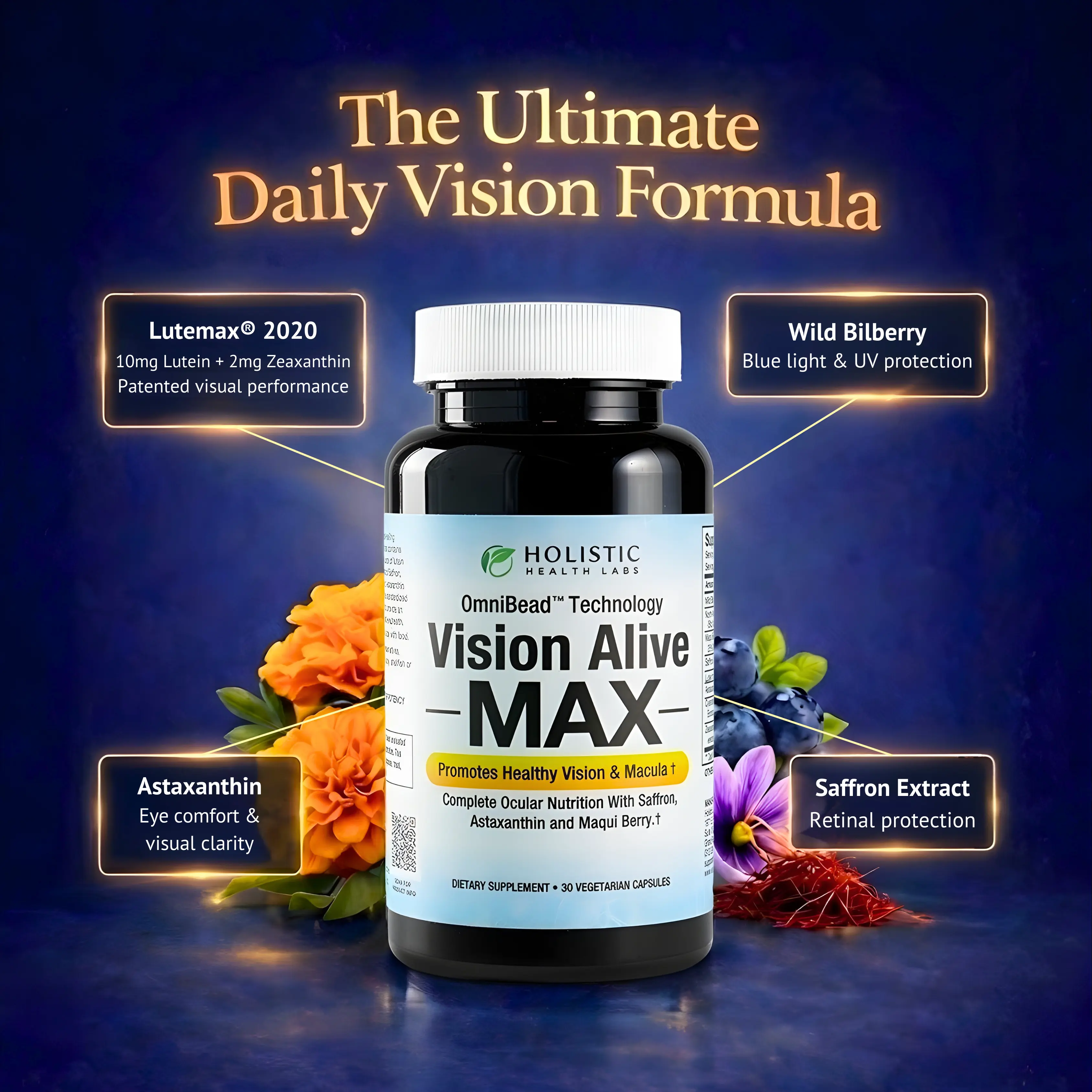 Vision Alive Max supplement bottle - front view